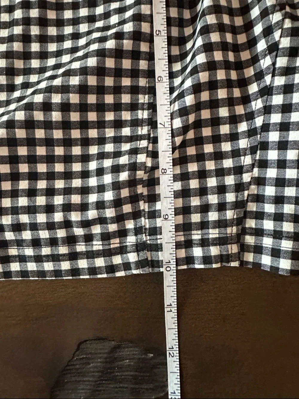 Topshop Black and White Gingham Puff-Sleeve Crop Top US 6